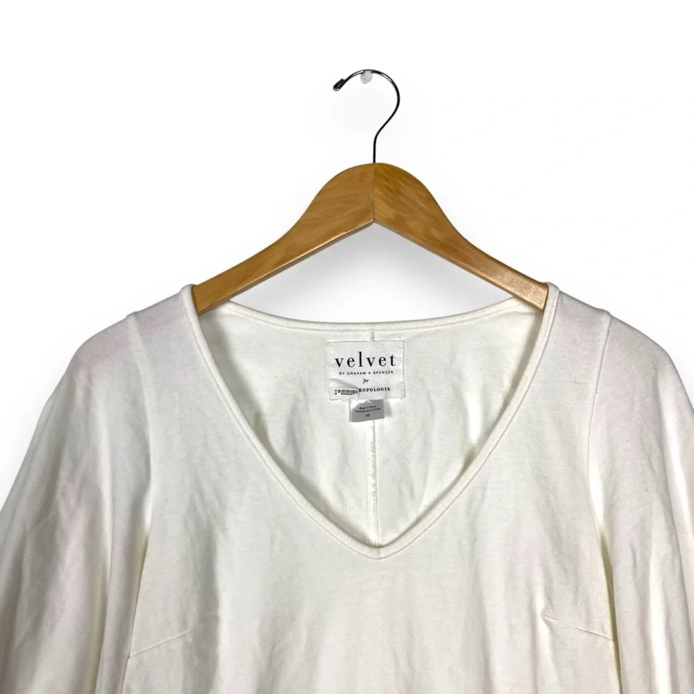 Velvet By Graham & Spencer Puff Sleeve Bodice White blouse top 100% Cotton XS - Picture 3 of 8